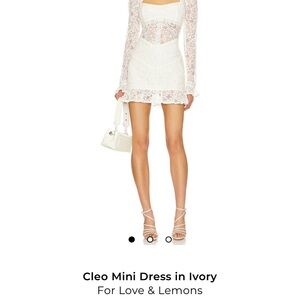 For Love And Lemons White Lace Mini Dress